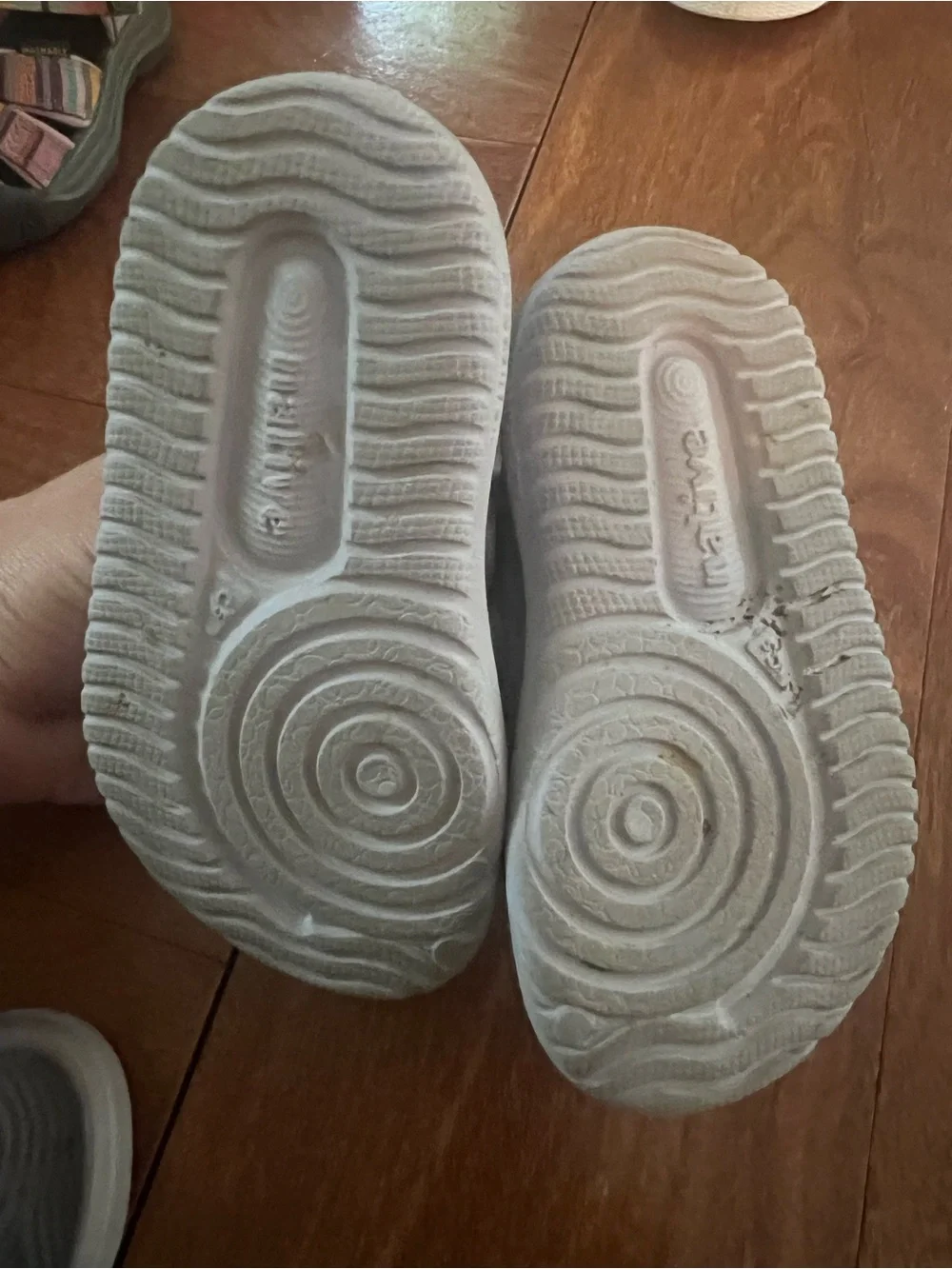 Native Kids Shimmery White Double-Strap Sandals